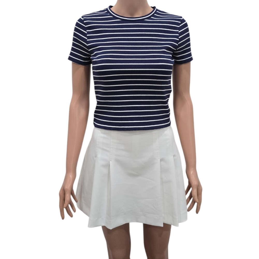 Polo Ralph Lauren Striped Rib-knit Cropped Striped Top Pullover - Picture 2 of 9